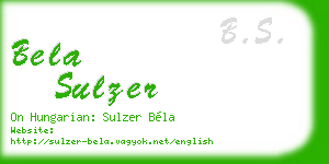 bela sulzer business card